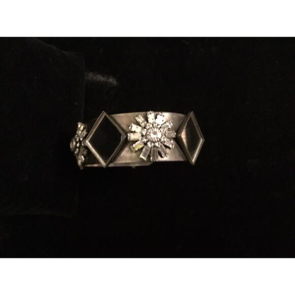 Dannijo rhinestone and mirrored Venice Silvertone Cuff Bracelet - Picture 6 of 9